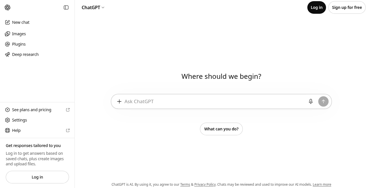 ChatGPT blank chat